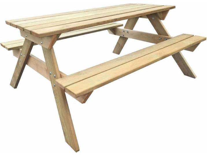 vidaXL - Picknicktafel - 150x135x71\,5 - cm - hout