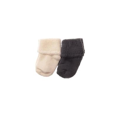 Erstausstattungspaket LILIPUT "Erstlings-Söckchen 2er-Set", Mädchen, grau (grau, beige), 85% Baumwolle, 12% Polyester, 3% Elasthan, KOB Set-Artikel Erstausstattungspaket, in niedlichem Design
