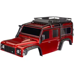 Traxxas Karosserie Land Rover Defender rot mit Anbauteile TRX-4