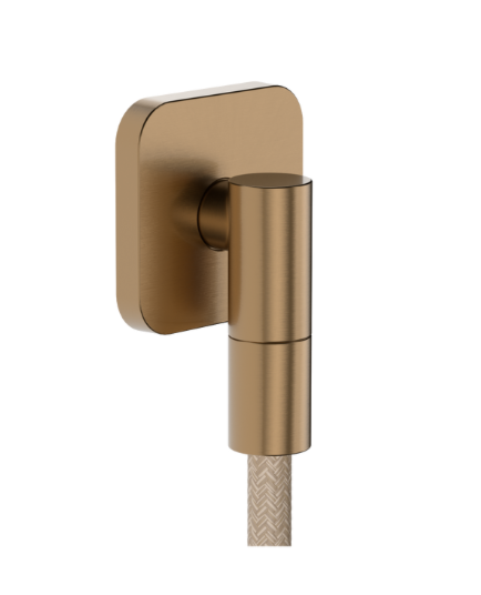 Hansgrohe FixFit Fine Q Wandanschluss 28884140 mit Rückflussverhinderer, Q, softsquare, brushed bronze