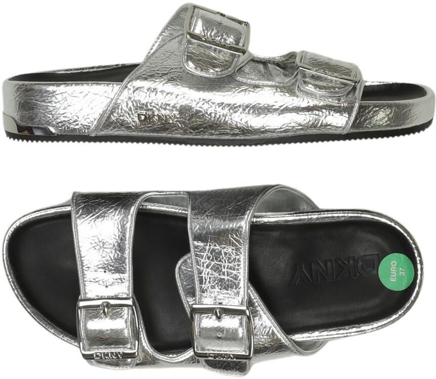 Dkny C Damen Sandalen, Silber, Gr. EU 37, Kunstleder - Second Hand