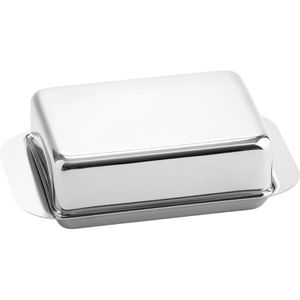 Weis Butterdose 14257, 1/2 Pfund, aus Edelstahl, rechteckig, 15 x 9,4 x 4,8 cm, silber