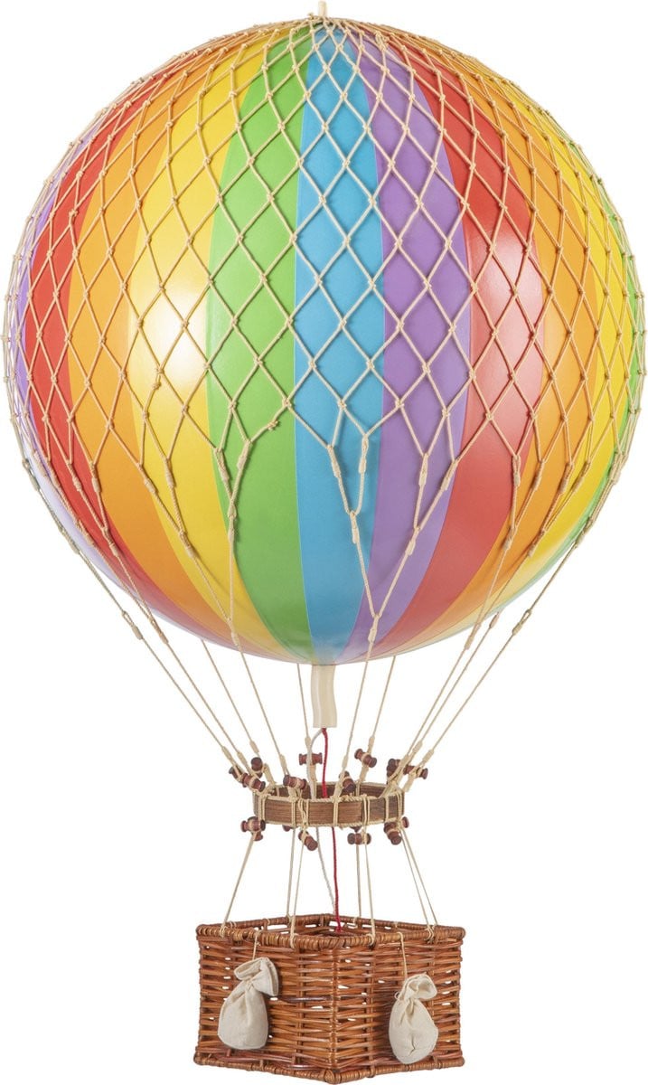 Authentic Models Luchtballon Jules Vern Regenboog Decoratie voor de Kinderkamer Diameter: 42 cm