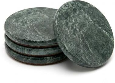 Creative Labs Home Green Marble Round Coaster Set, Set of 4