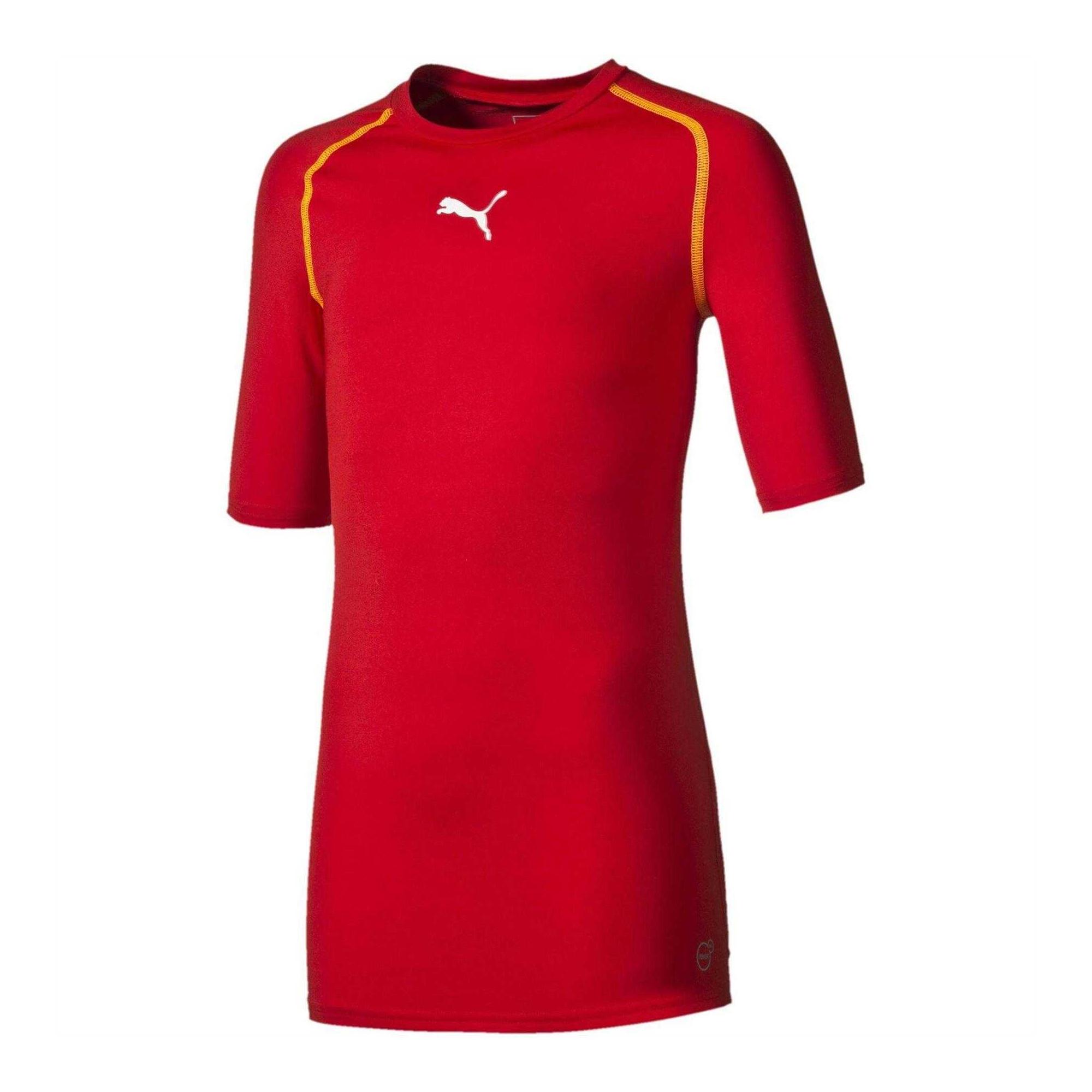 Puma Aansluitend basislaagshirt met korte mouwen voor meisjes (Rood)