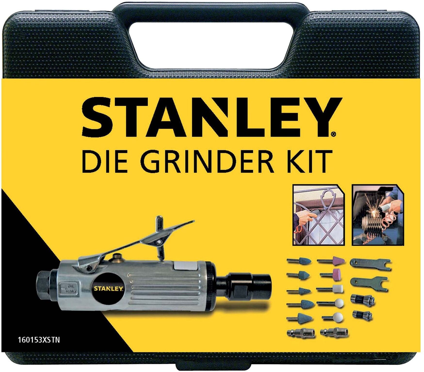 Smerigliatrice compressore Stanley 160153XSTN con accessori