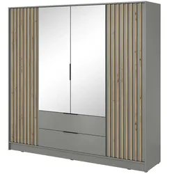 Drehtürenschrank   ¦ grau ¦ Maße (cm): B: 206 H: 200