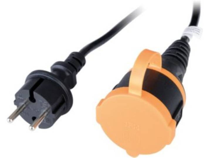 Zenitech - Multiprise A Clapet 10m H05vv-F 2x1.5 Noir-Orange