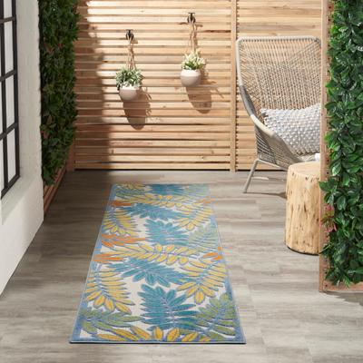 Nourison Aloha Leaf Print Vibrant Indoor/Outdoor Area Rug