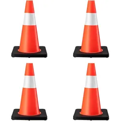 Wiltec, Verkehrstechnik, Verkehrskegel 45cm 4St. Leitkegel Pylon Warnhütchen Warnkegel PVC Gummi