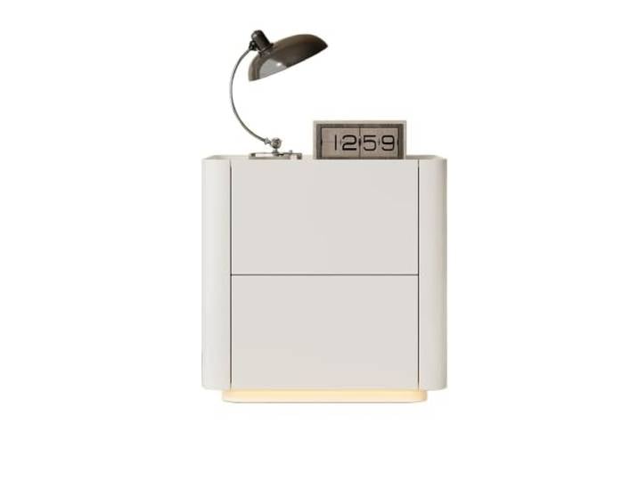 SFANIIX Schlafzimmer-Nachttisch Cremefarbener, Reinweißer Nachttisch Einfacher Stil, Massivholzmaterial, geeignet for Schlafzimmeraufbewahrung oder Wohnzimmermöbel