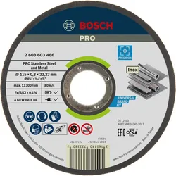 Bosch PRO Trennscheibe gerade Best for Inox - Rapido A 60 W INOX BF - 2608603486