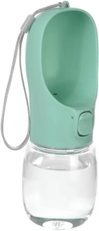 Inspire Picks Portable Dog Water Bottle With Leakproof Drinking Bowl For Outdoor Travel & Hiking green 300ml pet