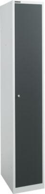 Schäfer Shop Select Garderobenschrank, 1 Abteil B 350 mm, 2 Fächer, Hutboden & Kleiderstange, abschließbar, weißalu/anthrazit