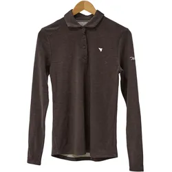 Macade Polo Weave Brushed, langarm, aubergine