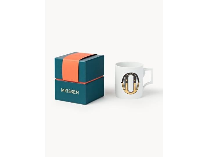 Westwing x MEISSEN, Handgefertigte Tasse Initials mit Dekor-Motiv