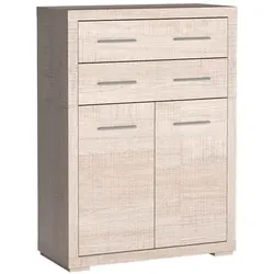 KOMMODE SALERNO 88/122,5/40,5cm mit 2 Schubladen 2 Türen Eichefarben