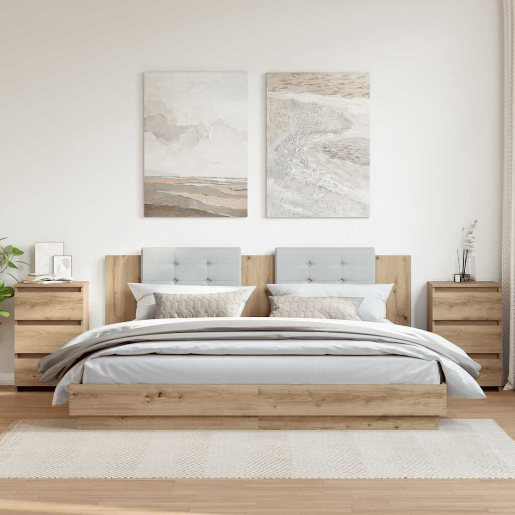 Borough Wharf Cowlic Bed Cabinet 40x35x62.5 cm Engineered Wood Old Wood