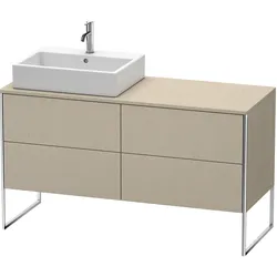 Duravit XSquare Konsolenwaschtischunterbau freistehend, 4 Auszüge, Becken links, 1400x778x548mm, XS4923L7575, Farbe: Leinen