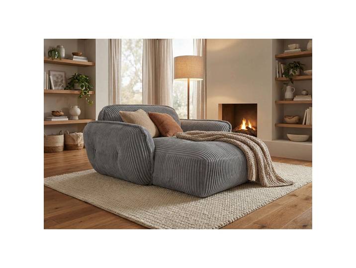 Trendmanufaktur Xxl-Sessel BE Fluffy, Grau, Kunststoff, 182x87x184 cm, Made in EU, gepolsterte Armlehnen, Wohnzimmer, Sessel, XXL-Sessel