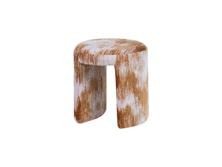 Tabouret rembourré tissu structuré Caramel CHARLIE