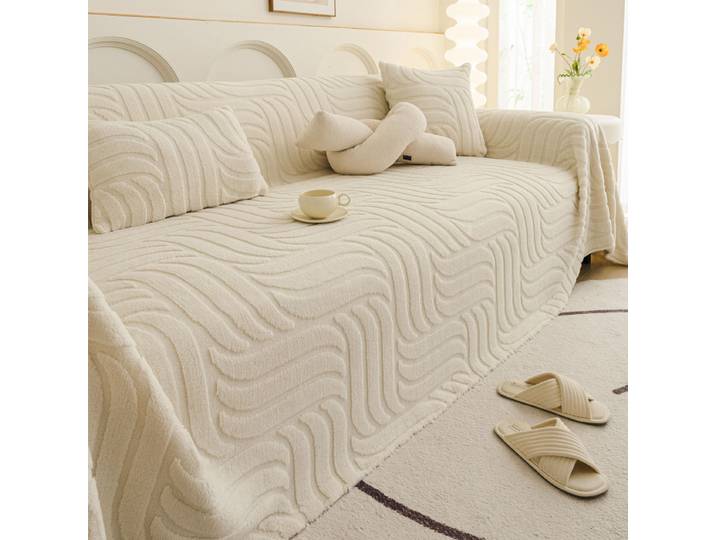 Housse de canapé de Style moderne, nouvelle couverture épaisse en velours Shu en peluche pour automne et hiver, protection de canapé antidérapante, 2025