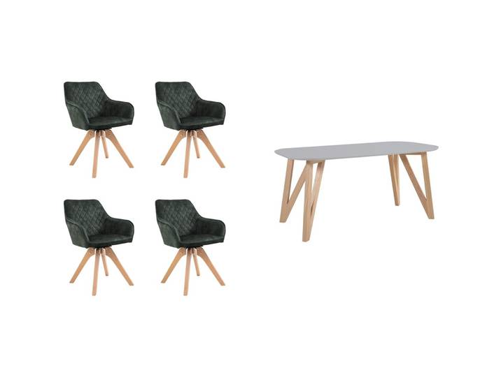 Essgruppe Yasmin tannengrün Samt B 180 T 90 cm 4