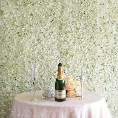 Enova Home Artificial Faux Foliage Wall Mat Panel Hydrangea Flower Backdrop for Wedding Party Photo Event Decoration