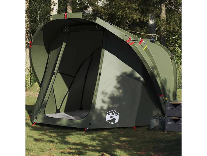 Tente de pêche pour 4 personnes, vert olive, imperméable, équipement de camping pliable portable pour la famille, auvent anti-UV