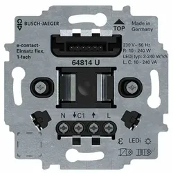 Busch-Jaeger flex MOSFET-Einsatz,1A, universal, schwarz, glänzend,3-240W,Lichtwertspeicher,Verwendbar mit Taste,Verwendbar mit