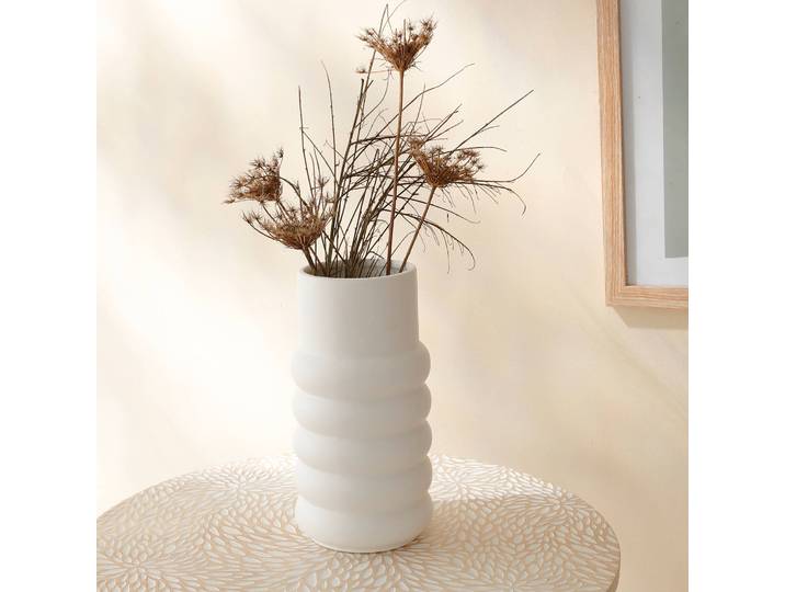 Vase minéral céramique blanc - Blancheporte
