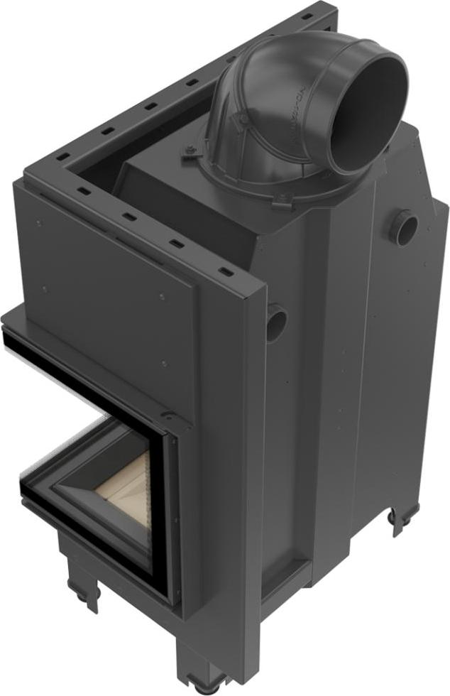 Kamineinsatz aus Stahl KRATKI MBM rechts 10 kW Ø 200 gebogenes Glas