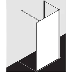 Kermi Pasa XP Seitenwand PXTWF075201AK 75x200cm, silber mattglanz, ESG klar, mit 90Grad Stabilisierung