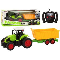 Ferngesteuerter Traktor mit Anhänger RC 1:16, grüne Fernbedienung