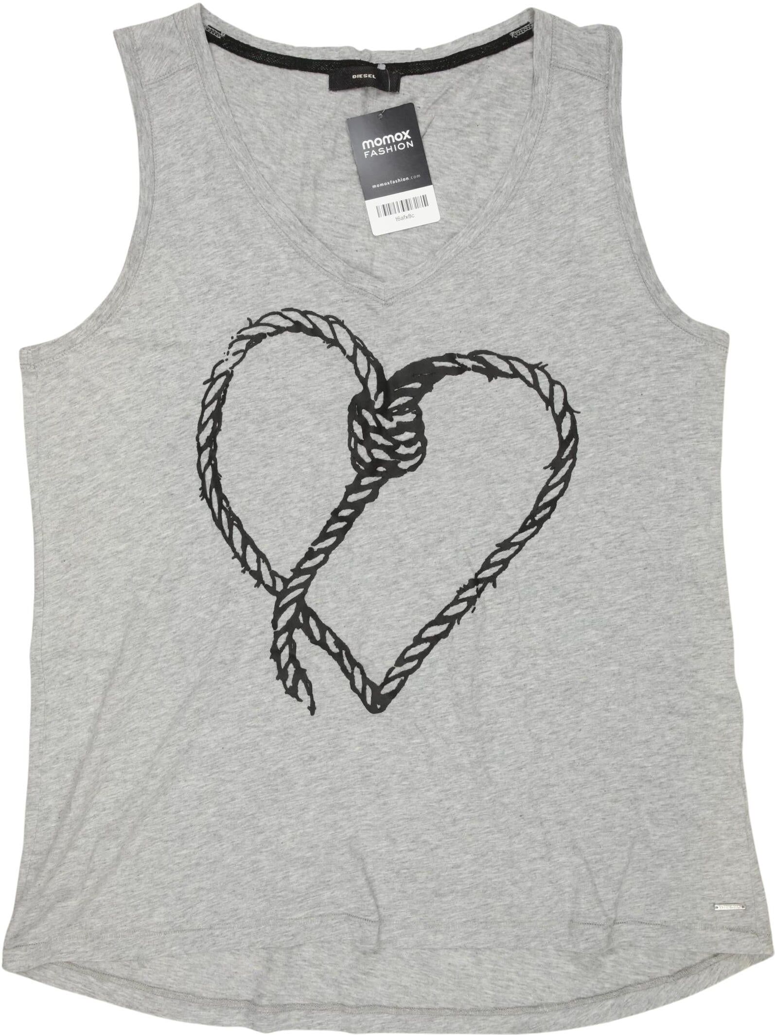Diesel Damen Top, Grau, Gr. L, Baumwolle - Second Hand