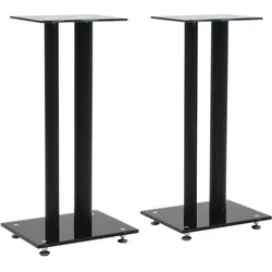 vidaXL Becono (2 Säulen) (Ständer), Lautsprecher Ständer + Wandmontage, Schwarz