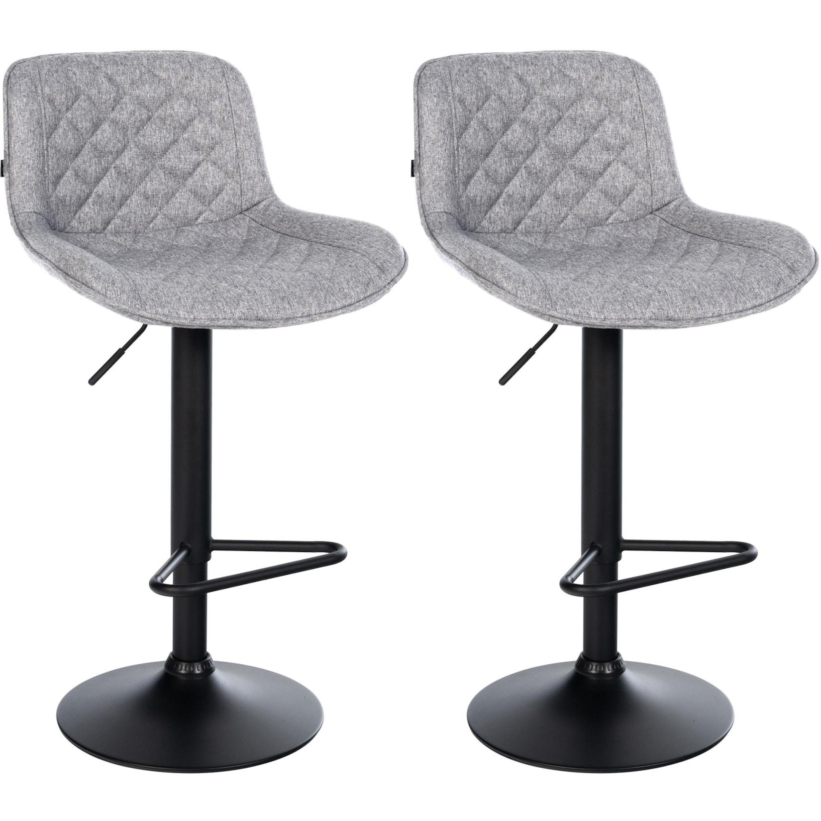 CLP Barhocker 2er Set, Barstuhl Kasson höhenverstellbar und drehbar mit Rückenlehne, modern mit Fußablage und gepolsterter Sitz