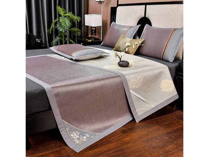 YUAWEGFDR Sommerschlafmatte aus Bambus Mehrfarbig, mehrere Größen for den Einsatz im Bett(Color H,180cm)