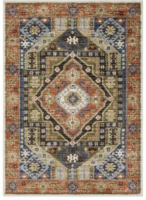 ROW ROW Gemma Bohemian Center Medallion Rust/ Blue Area Rug