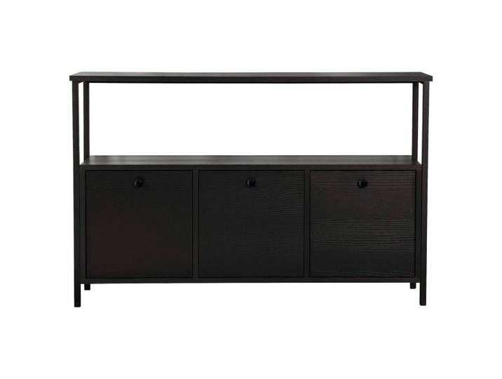Mid.you Kommode, Schwarz, Holzwerkstoff, 120x77x30 cm, Kleinmöbel, Kommoden, Kommoden