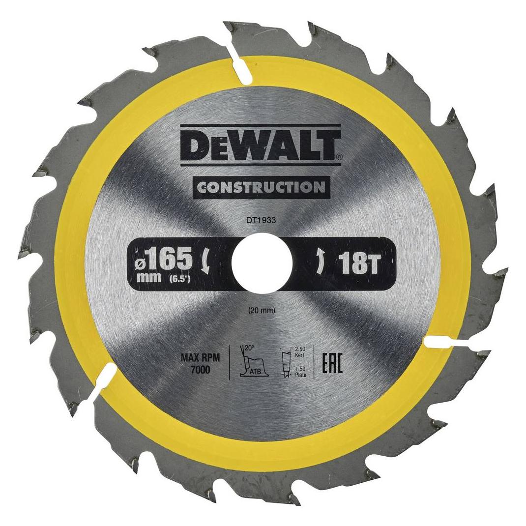 DeWalt Wolframcarbid Kreissägeblatt, Ø 165mm (DT1933-QZ)
