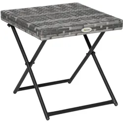 GARTENKLAPPTISCH, Grau, Stahl, Polyrattan