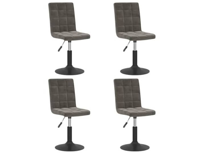 KGHERMDF Esszimmerstühle 4 STK. Drehbar Dunkelgrau Samt 360 Grad Drehstuhl, Höhenverstellbar, Stahlgestell, Robust, Modernes Design für Küche
