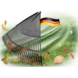 Novatool, Rechen, 2X Laubbesenkopf, Laubbesen mit 30 Kunststoff-Zinken, Rechen Arbeitsbreite 75cm, Laubrechen