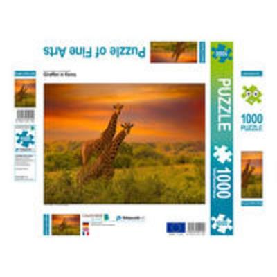 CALVENDO Puzzle Giraffen in Kenia | 1000 Teile Lege-Größe 64x48cm Foto-Puzzle für glückliche Stunden