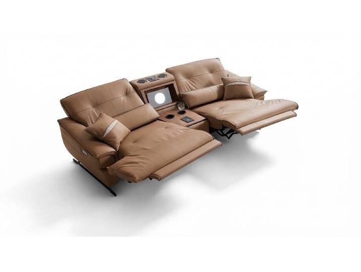 JVmoebel 2-Sitzer Relax Sofa mit Lautsprechern und LED-Beleuchtung aus Leder, Made in Europa