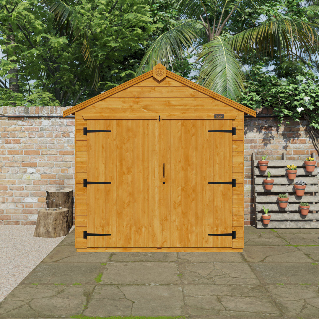 Tiger Sheds TigerFlex® Modular Buildings Solid Wood Shiplap Apex Bike Shed Orange 4ft. W x 6ft. D