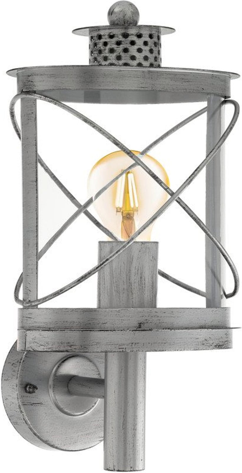 Eglo Wandlamp Hilburn 1 in Zilver en Transparant