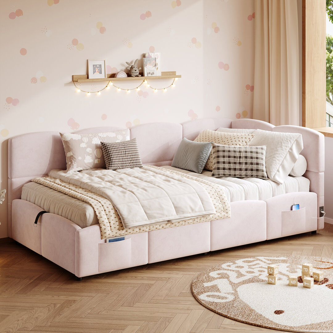 Metro Metal Daybed Pink 78cm H X 98cm W X 202.5cm L