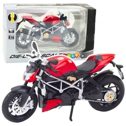 Sportmotorrad Metall Lichter Sounds Silber Elemente Rot 1:12